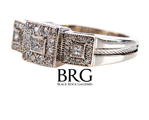 Charriol Diamond & 18K White Gold Ring